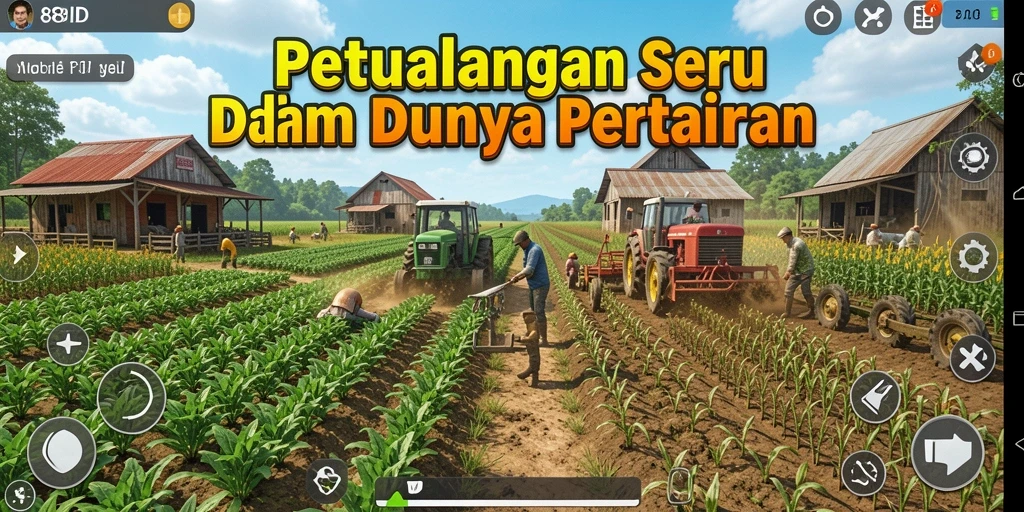 Screenshot gameplay 88ID menampilkan ladang penuh tanaman hijau.