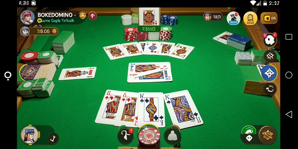 Tampilan permainan Gaple yang seru di BOKEDOMINO.
