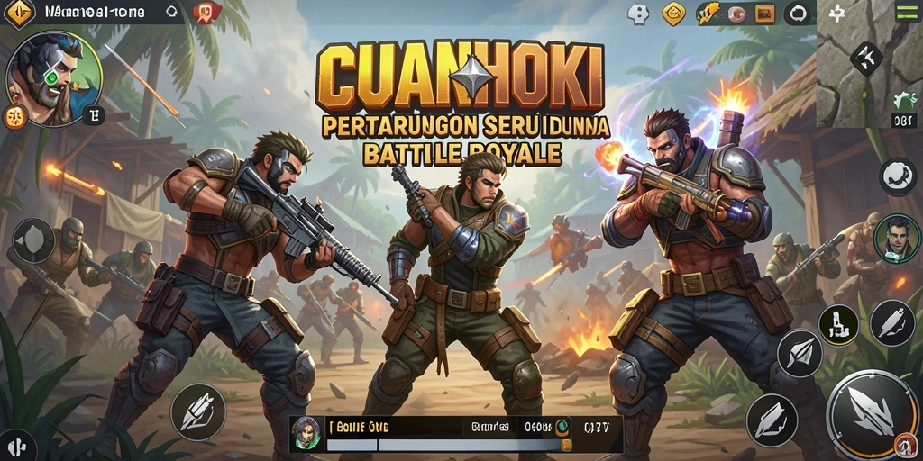 Gameplay CUANHOKI yang penuh aksi dalam pertarungan Battle Royale.