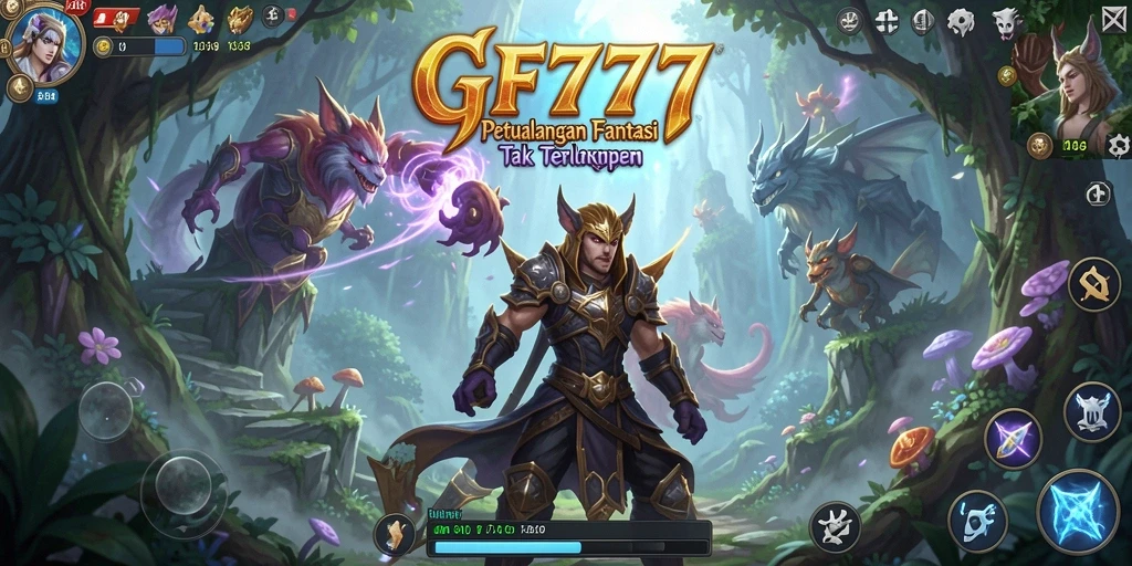 Tampilan utama gameplay GF777 yang menampilkan aksi RPG yang seru.