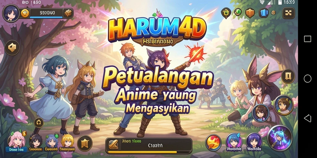 Tampilan grafis menakjubkan dari gameplay HARUM4D yang penuh warna.