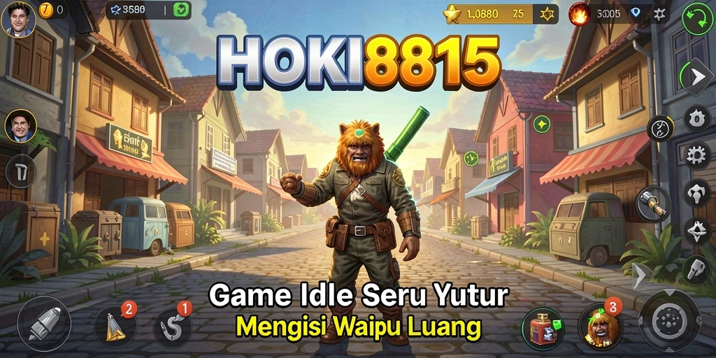 Tampilan gameplay HOKI8815 dengan karakter yang bekerja secara otomatis.