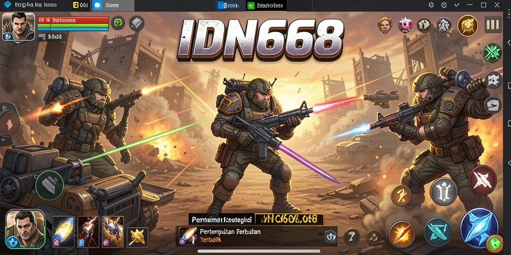Tampilan gameplay menarik dalam IDN668 dengan pertempuran strategis.