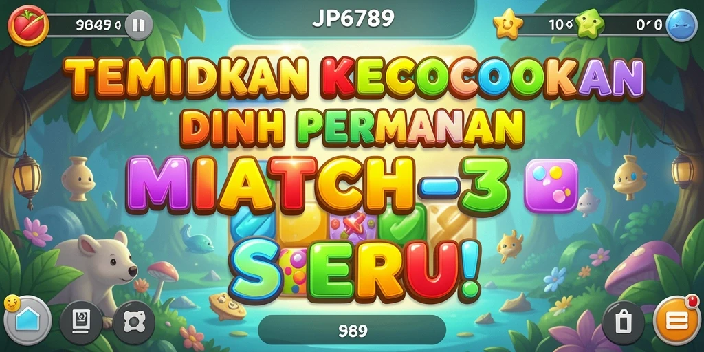 Tampilan menawan gameplay Match-3 di JP6789.
