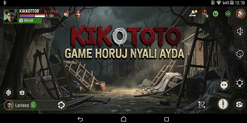 Screenshot gameplay KIKOTOTO yang menunjukkan suasana horor mencekam.