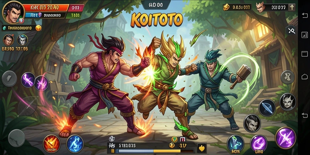 Tangkapan layar KOITOTO menampilkan adegan pertarungan mendebarkan.