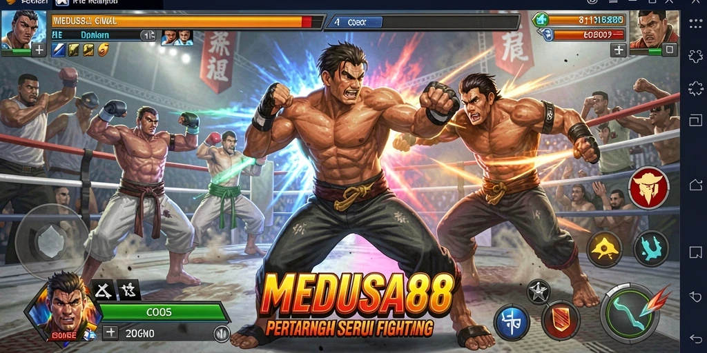 Gameplay Fighting MEDUSA88 yang penuh aksi dan strategi.