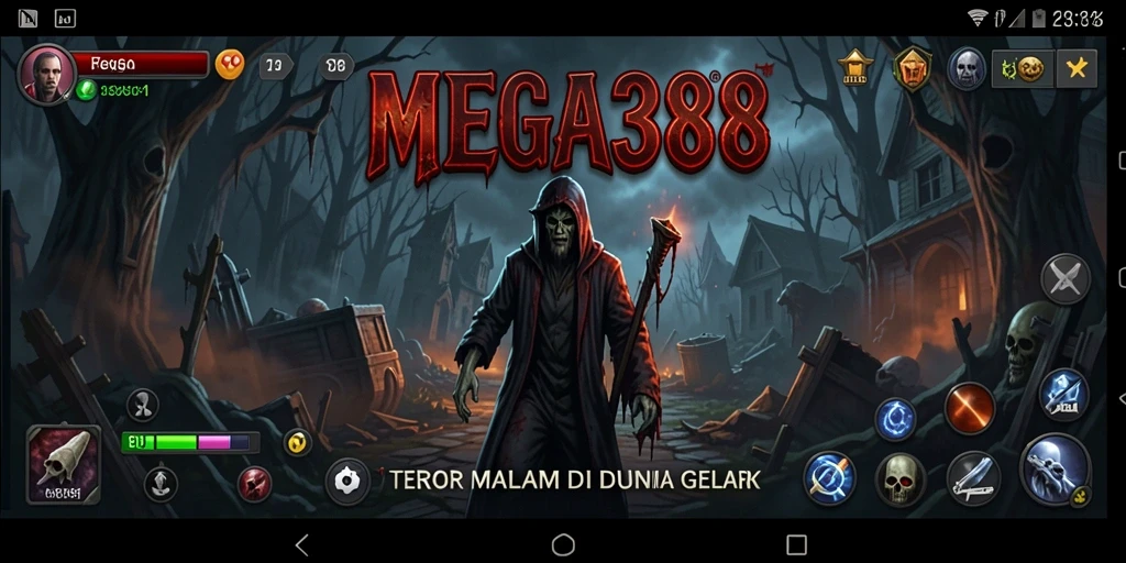 Screenshot seram dari gameplay MEGA388 yang menunjukkan suasana mencekam.