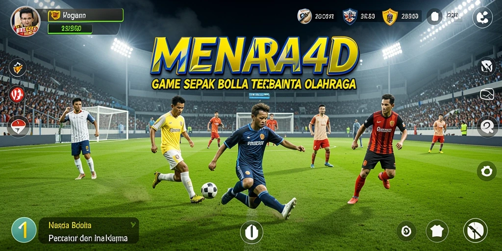 Tampilan gameplay sepak bola yang mendebarkan dalam MENARA4D.