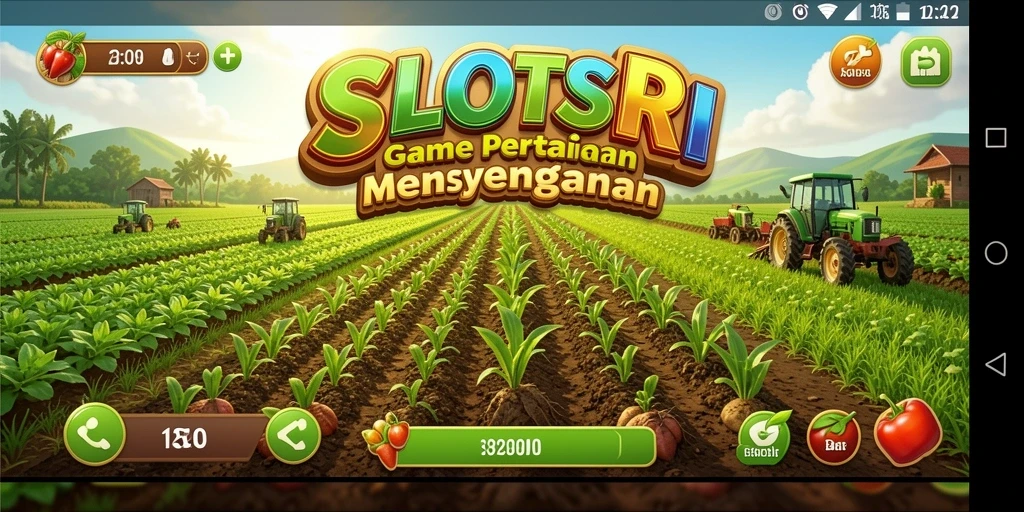 Tampilan gameplay SLOTSRI yang seru dengan aktivitas pertanian.