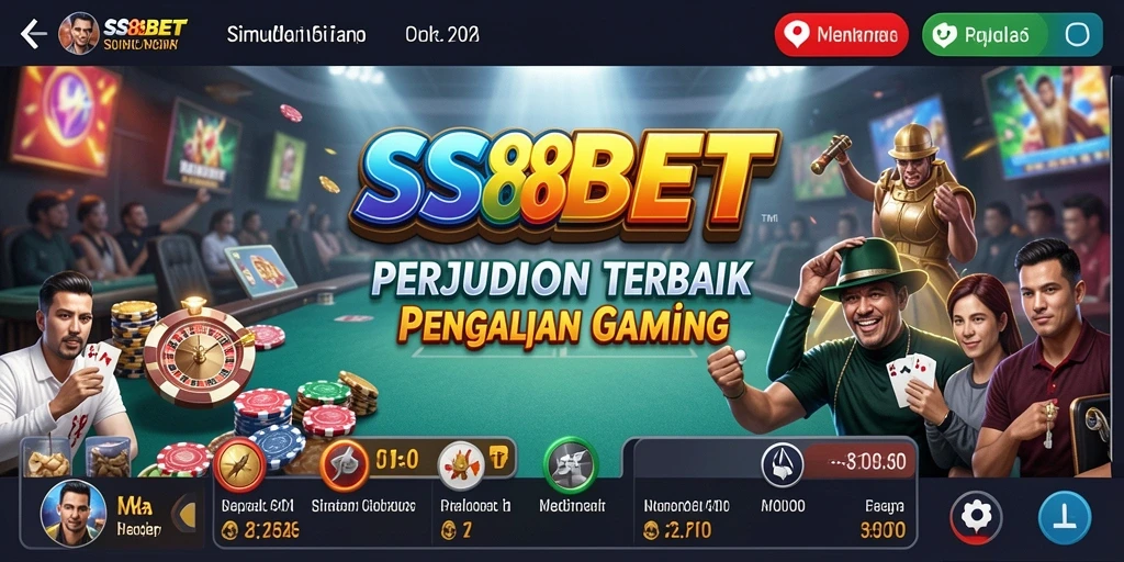 Tangkapan layar gameplay SS88BET dengan suasana kasino yang realistis.